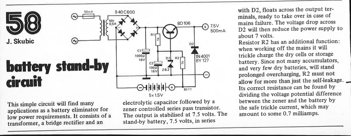 battery stand-by circuit