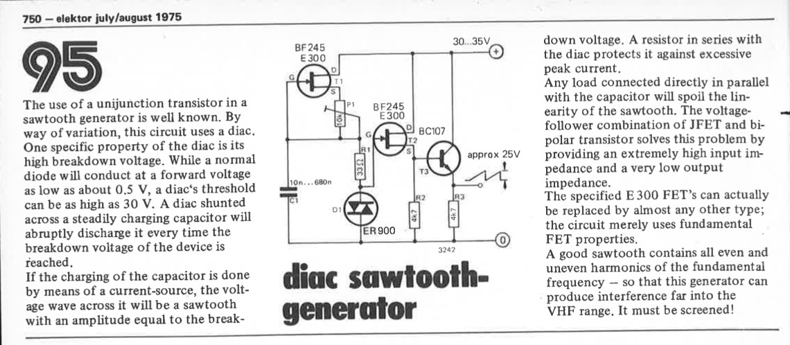 generator, diac sawtooth-
