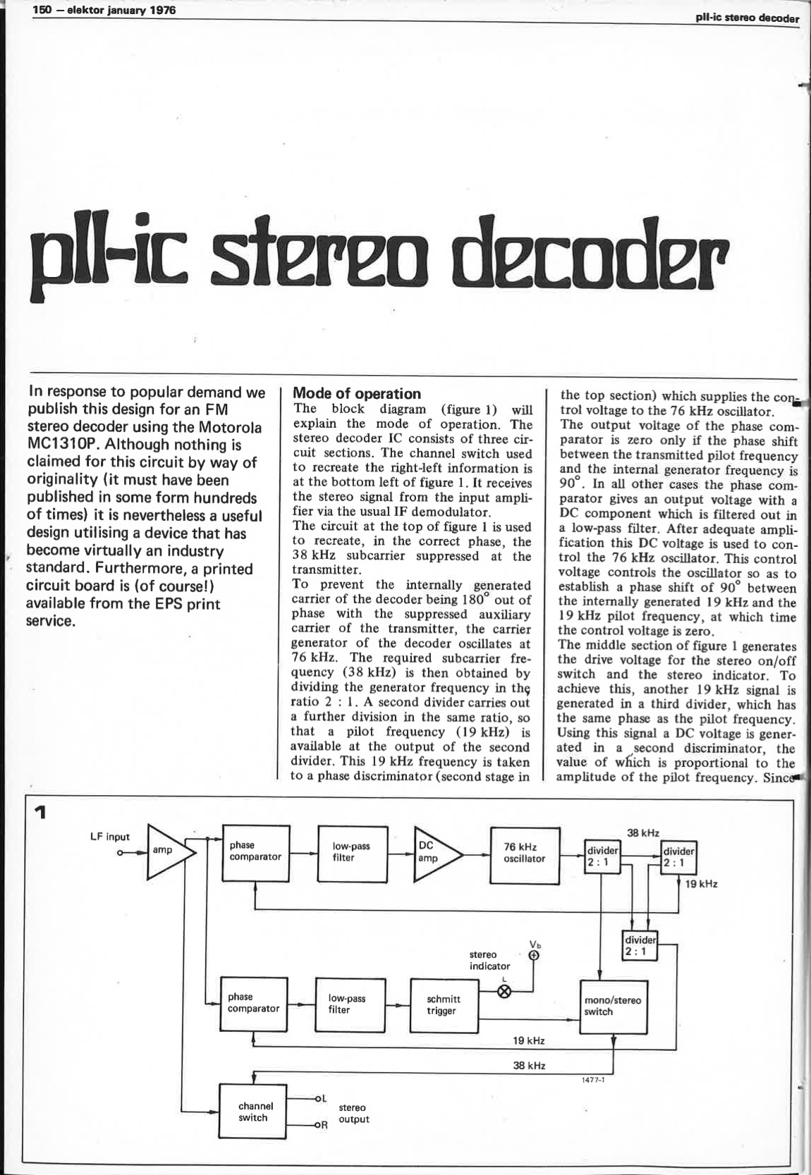 pll-ic stereo decoder