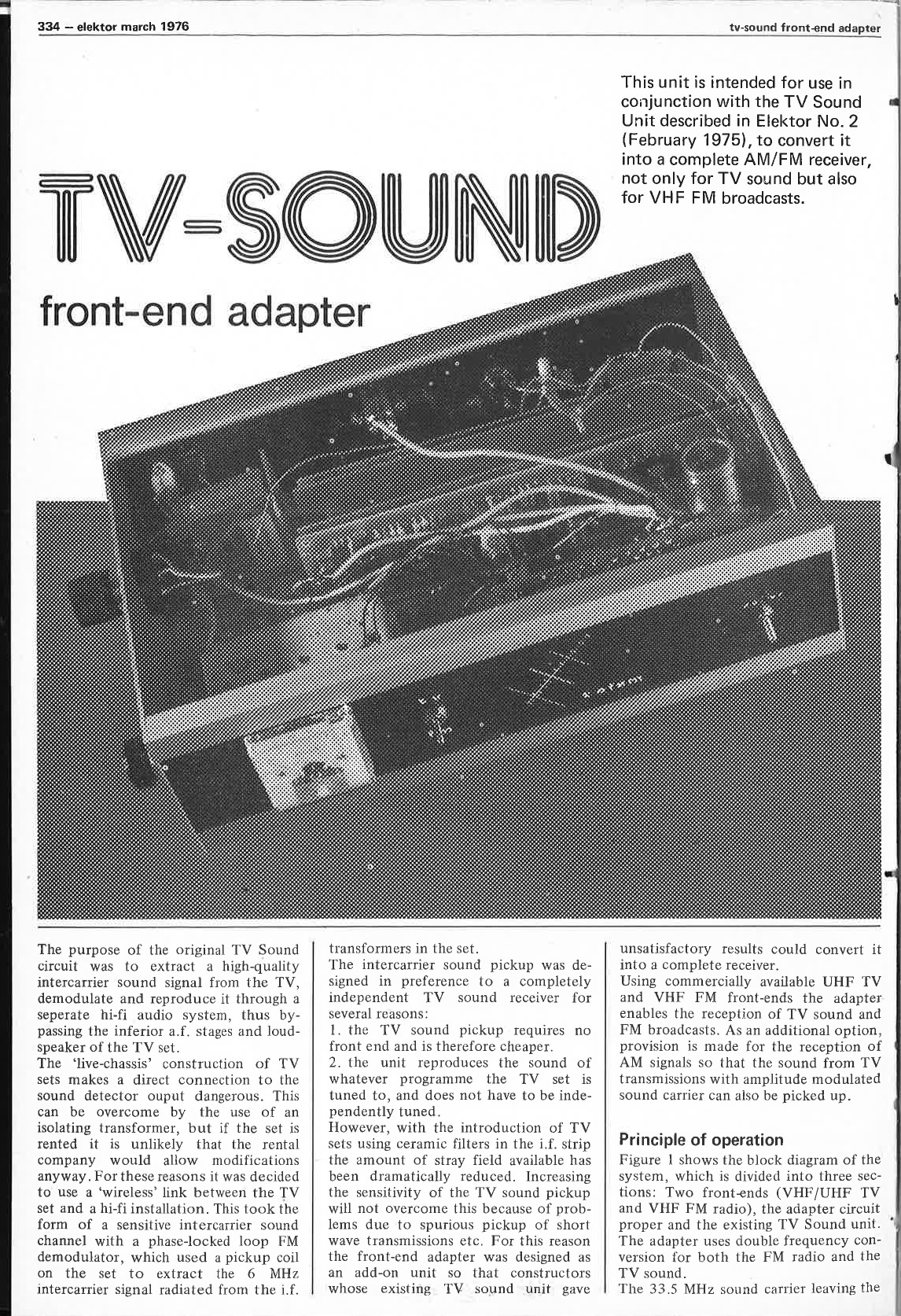 tv sound front-end adapter