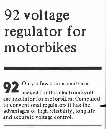 voltage regulator for motorbikes
