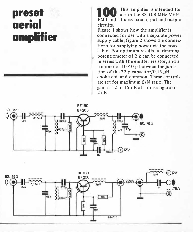 preset aerial amplifier