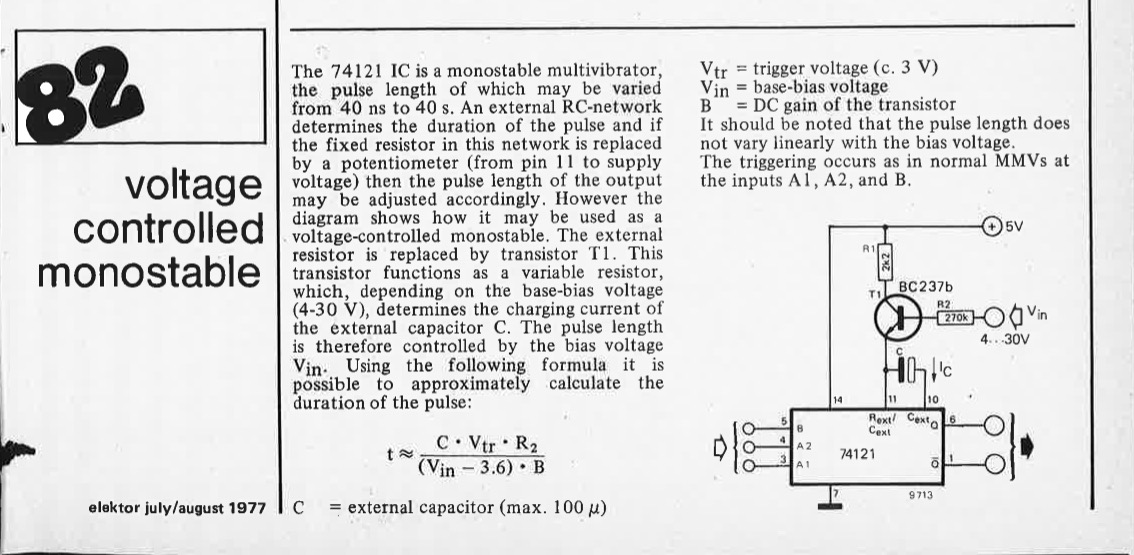 voltage controlled monostable
