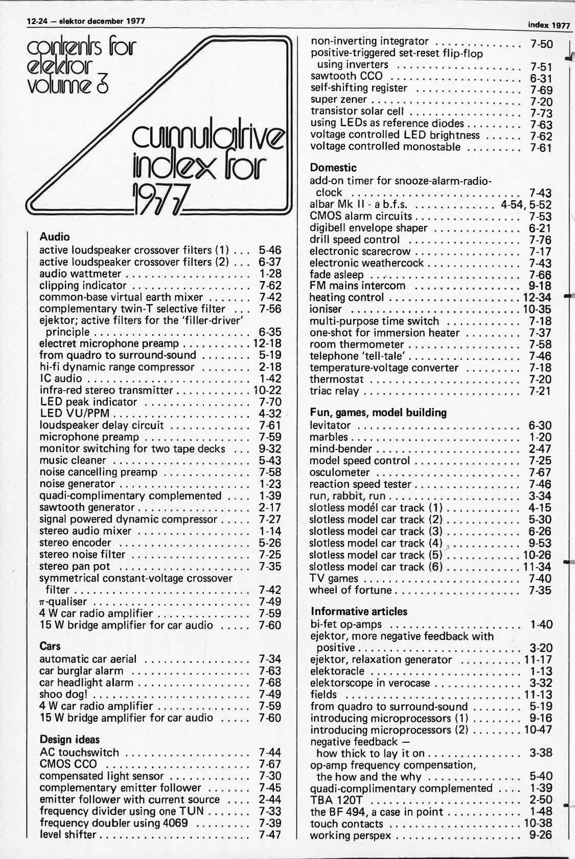 cumulative index volume 3 - 1977