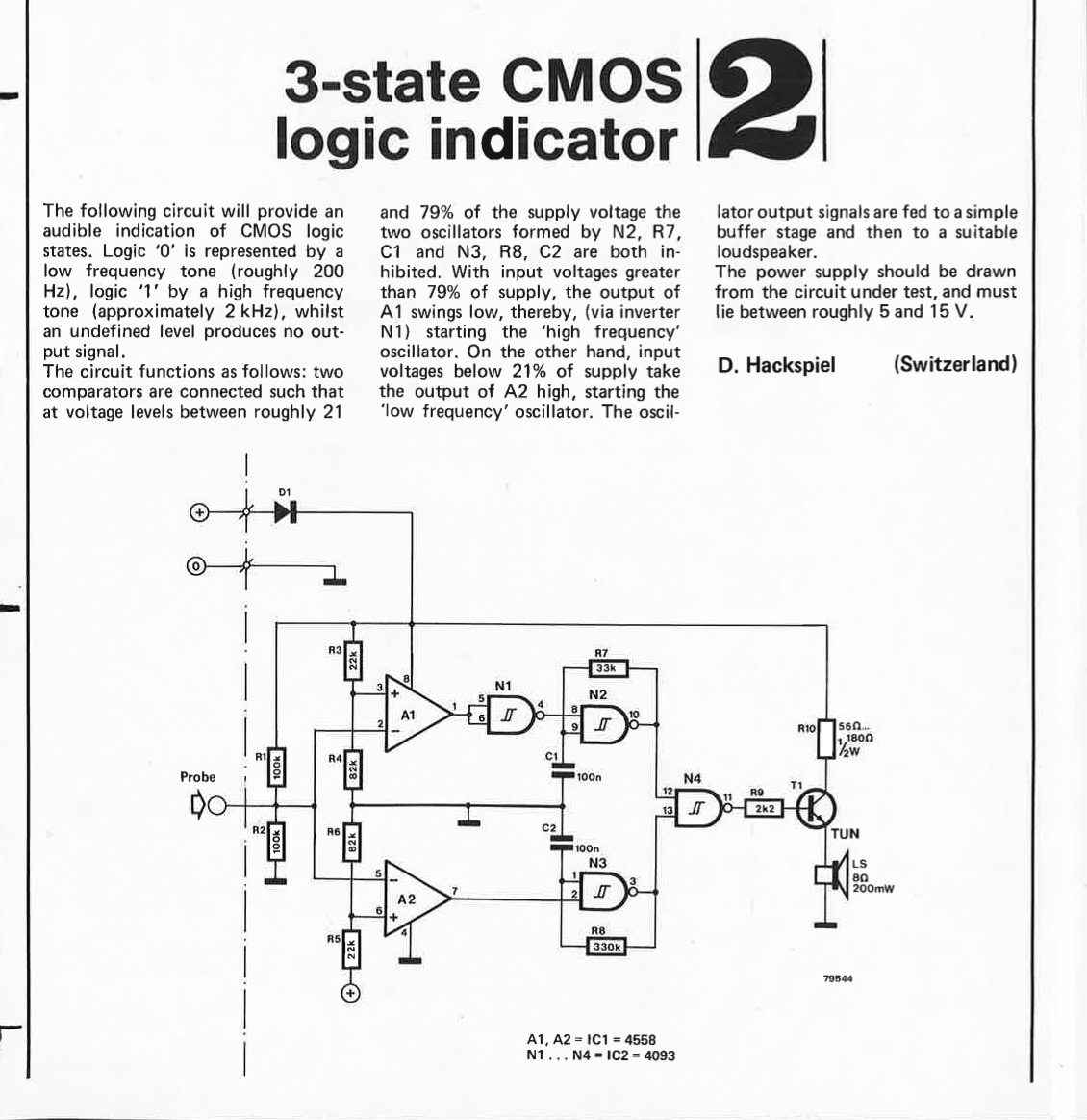 3 -state CMOS logic indicator
