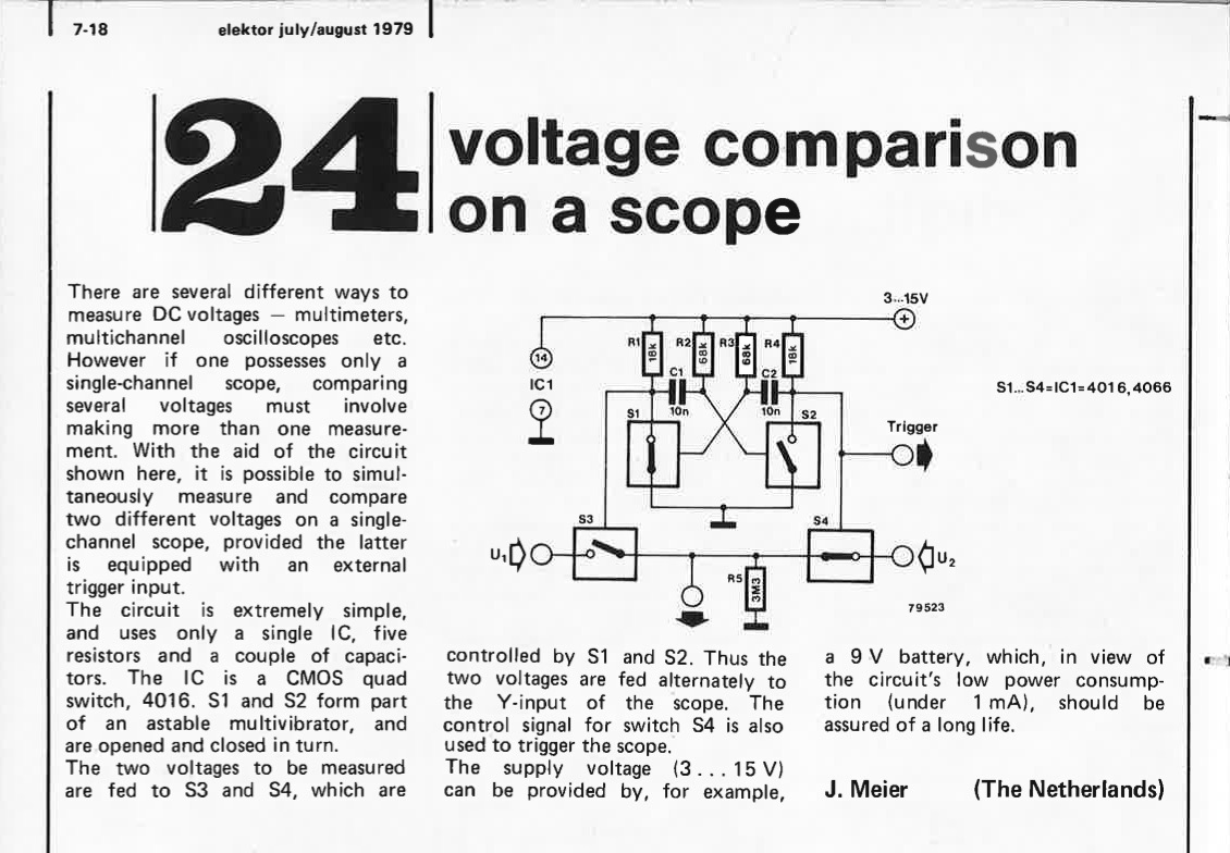 voltage comparison on a `scope