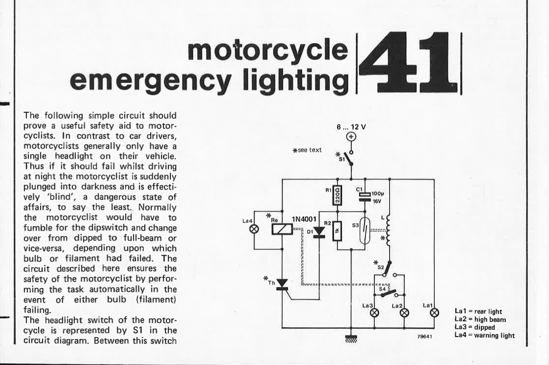 motorcycle emergency lighting
