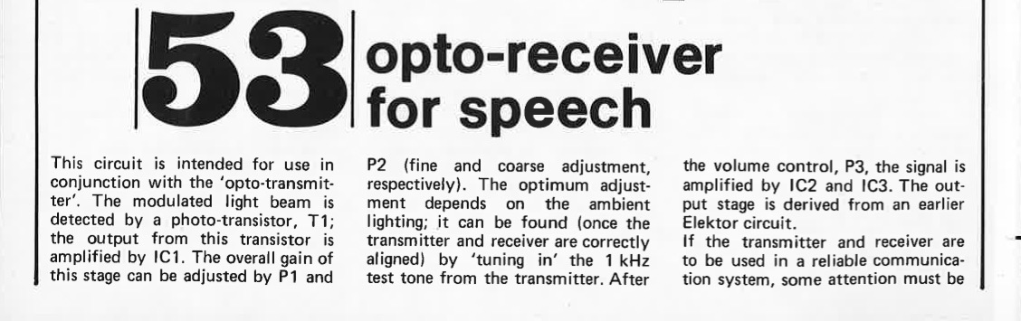 opto-receiver for speech