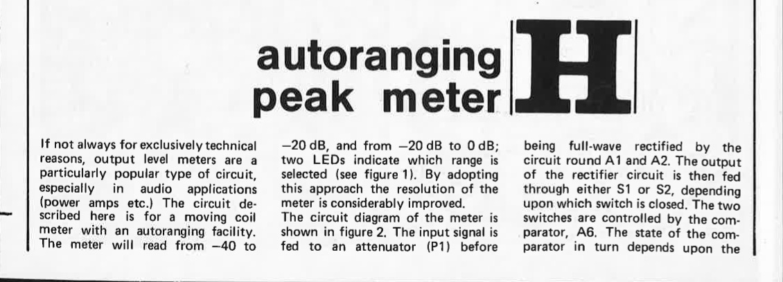 autoranging peak meter