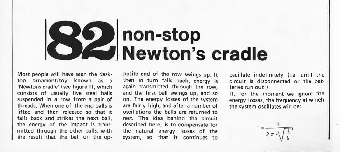 non-stop Newton`s cradle