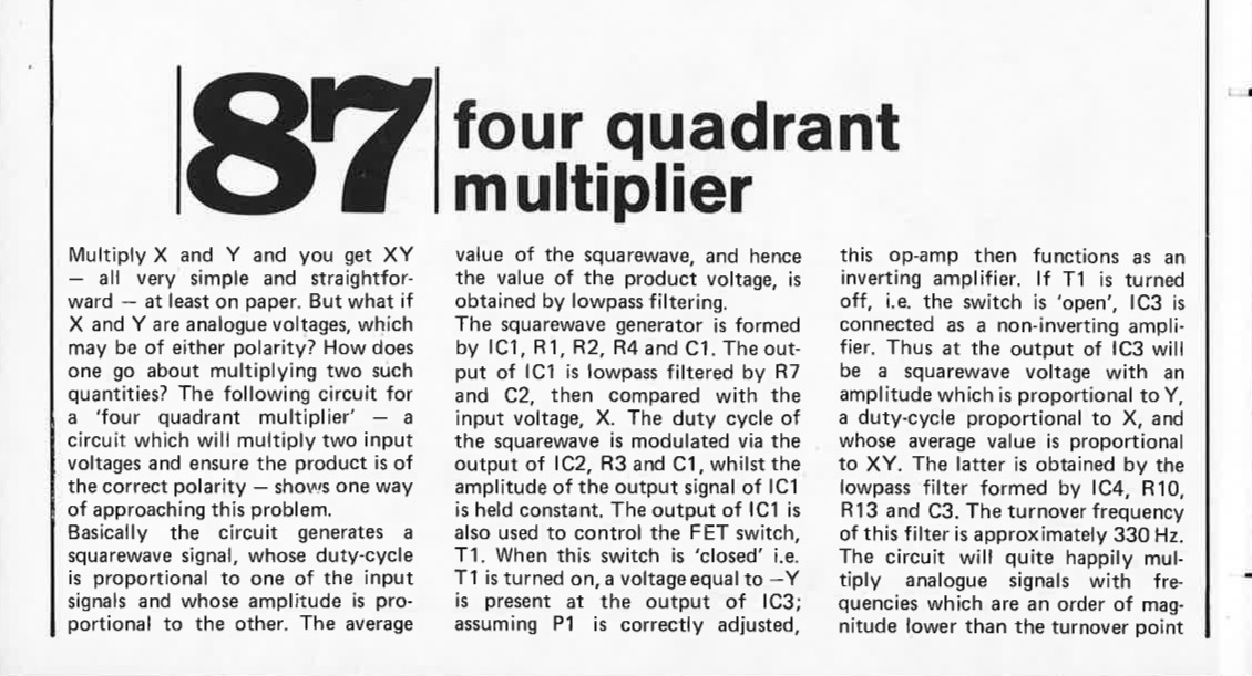 four quadrant multiplier