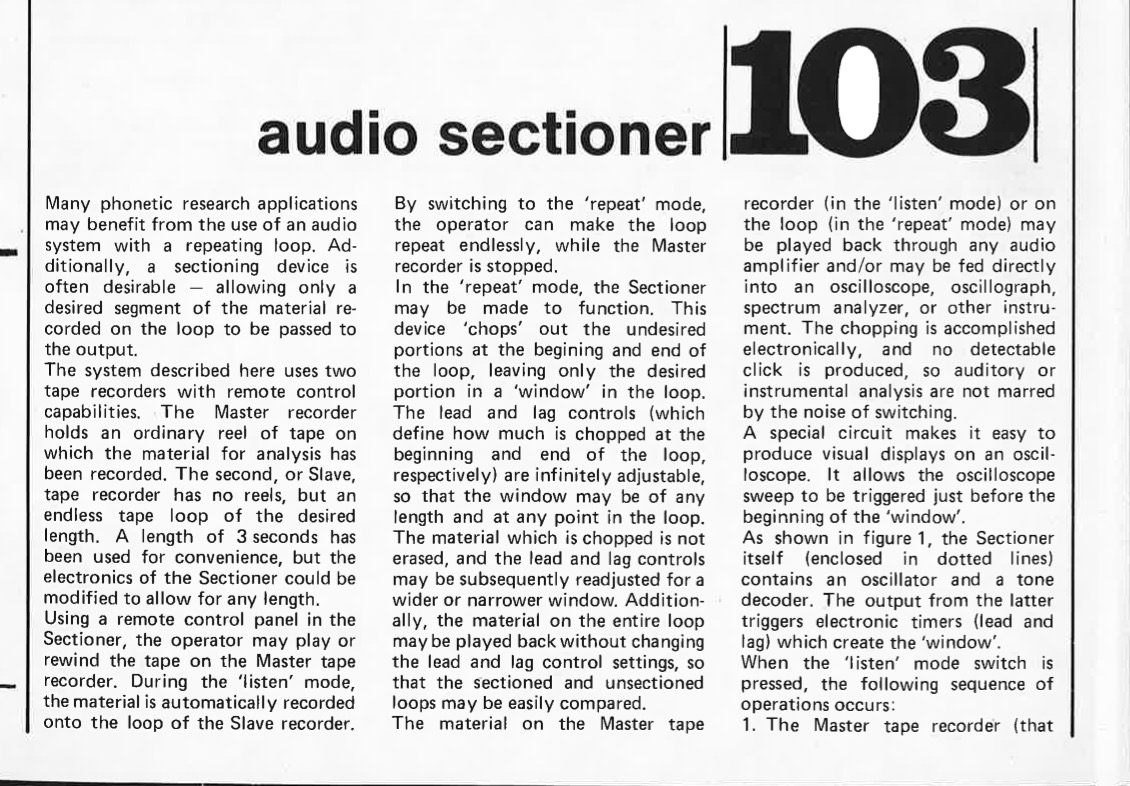 audio sectioner