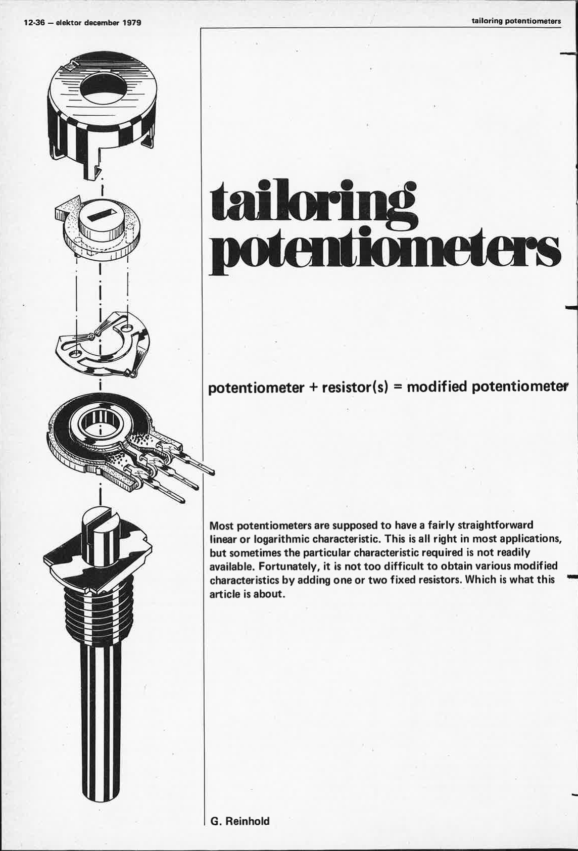 tailoring potentiometers