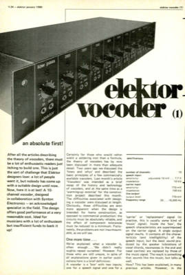 vocoder (1) - an absolute first!