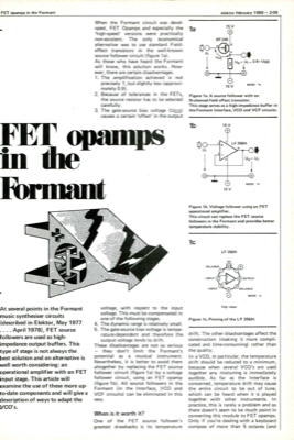 FET opamps in the FORMANT