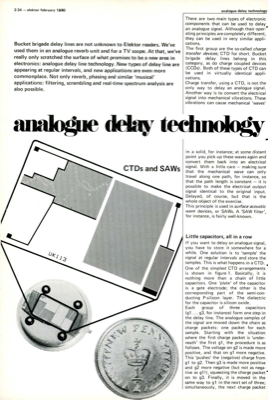 analogue delay technology - CTDs and SAWs