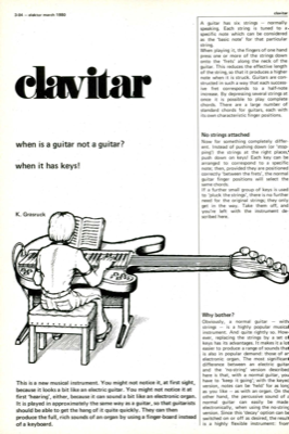 clavitar - when is ia guitar not a guitar? When it has keys!
