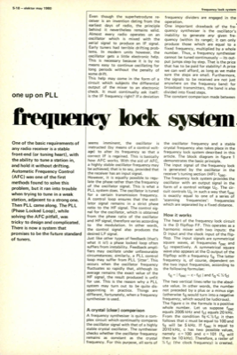 frequency lock system - one up on P L L