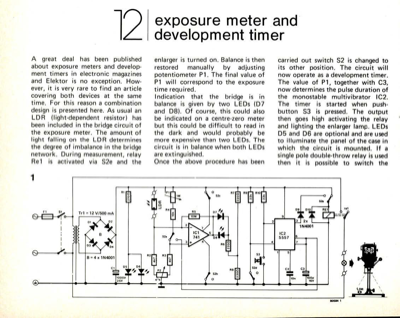 exposure meter and development timer