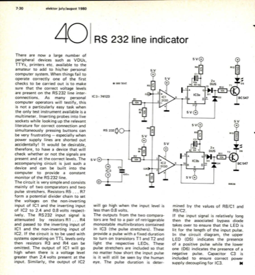 RS 232 line indicator