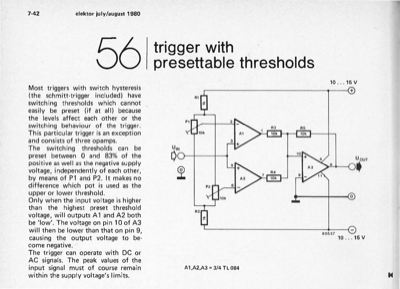 trigger with presettable thresholds