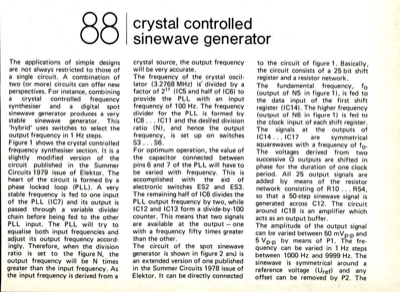 crystal controlled sinewave generator