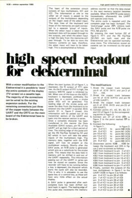 high speed readout for elekterminal