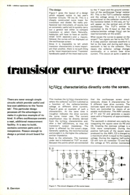 transistor curve tracer - IC/UCE characteristics directly onto the screen