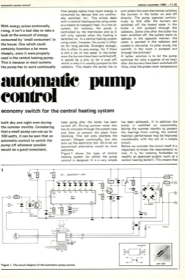 automatic pump control - economy switch for the central heating system
