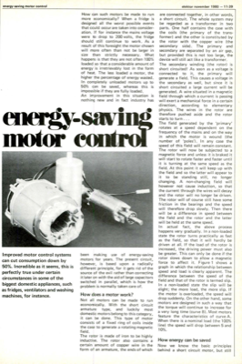 energy-saving motor control