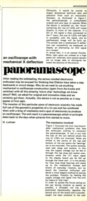 panoramascope - an oscilloscope with mechanical X deflection