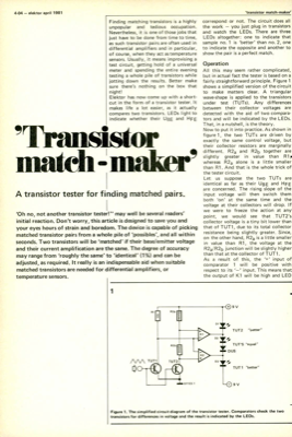 transistor match-maker
