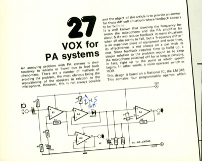 VOX for P.A. systems