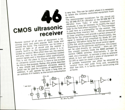 CMOS ultrasonic receiver