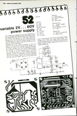 variable 2 V … 60 V power supply