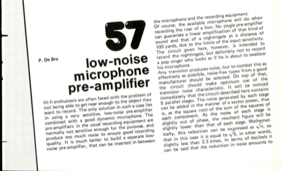 low-noise microphone pre-amplifier