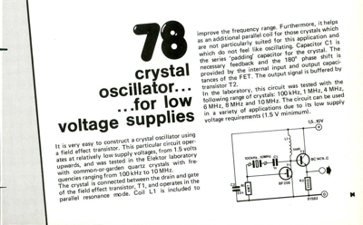 crystal osscillator - for low voltage supplies