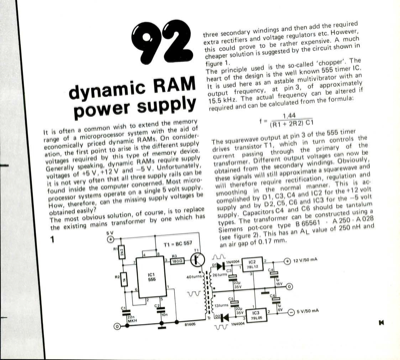 dynamic RAM power supply