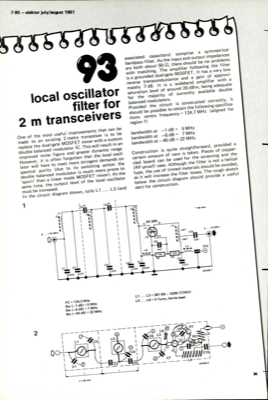 local oscillator for 2 m transceivers