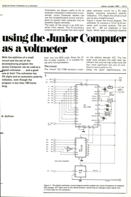using the junior computer as a voltmeter