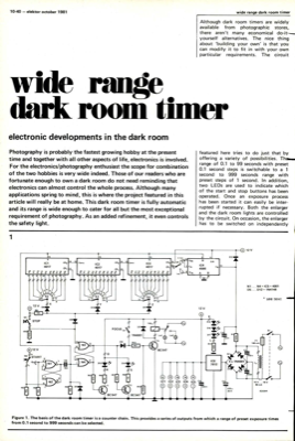 wide range dark room timer