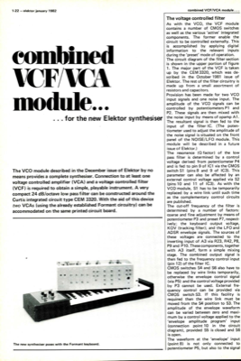 Combined VCA/VCE module - . . . for the new Elektor synthesiser
