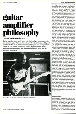 Guitar amplifier philosophy - 'tubes' and transistors