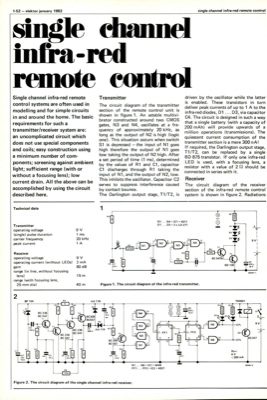 Single channel infra-red remote control