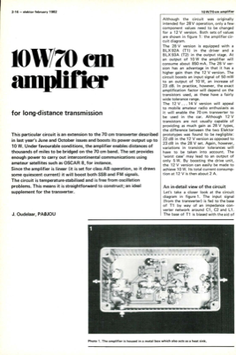 10 W/70 cm amplifier - for long-distance transmission