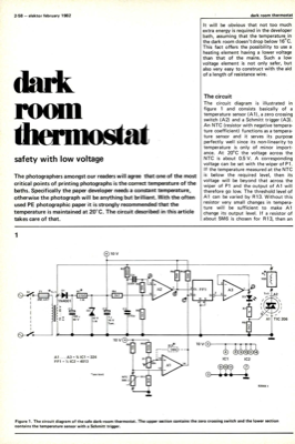 Darkroom thermostat - safety with low voltage