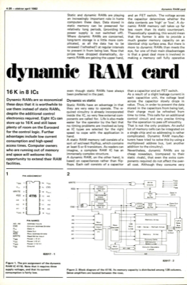 Dynamic RAM card - 16 K in 8 ICs