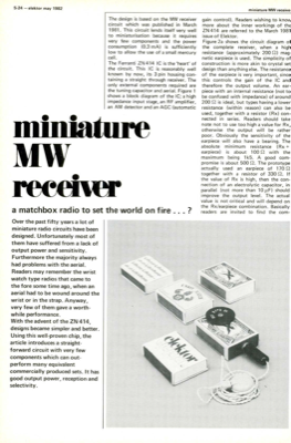 Miniature MW receiver - a matchbox radio to set the world on fire?