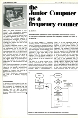 The Junior Computer as a frequency counter