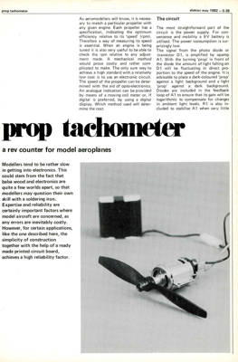 Prop tachometer - a rev counter for model aeroplanes
